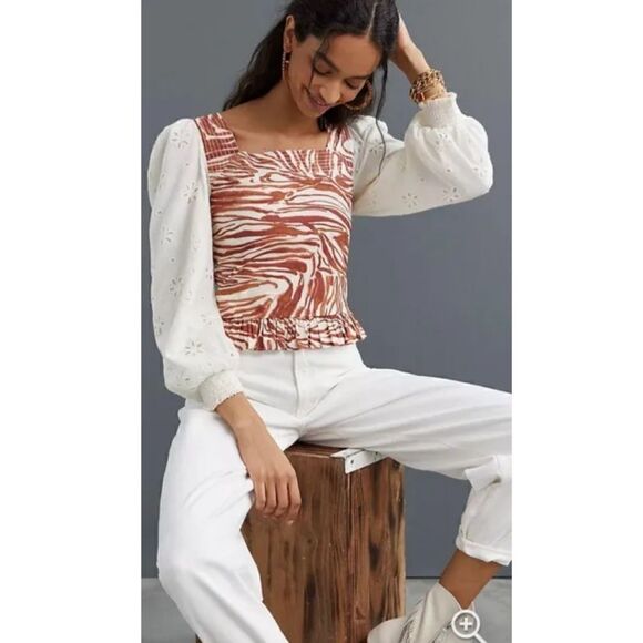 Love the label smocked puff sleeve - Picture 1 of 6